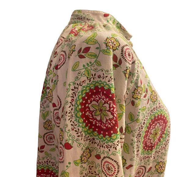 Gap Boho Inspired Floral Henley Long Sleeve Top Size Medium - Picture 6 of 13